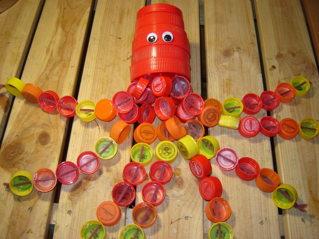 Plastic cap octopus or squid