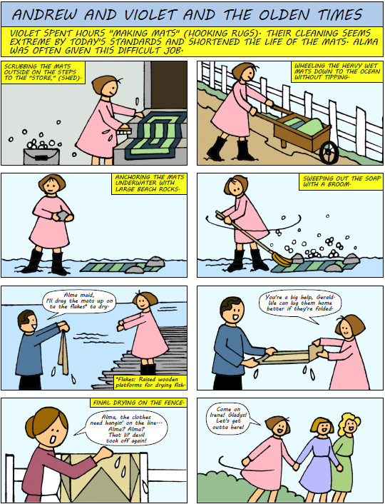 Cleaning Hooked Mats - a comic by Gloria Brown