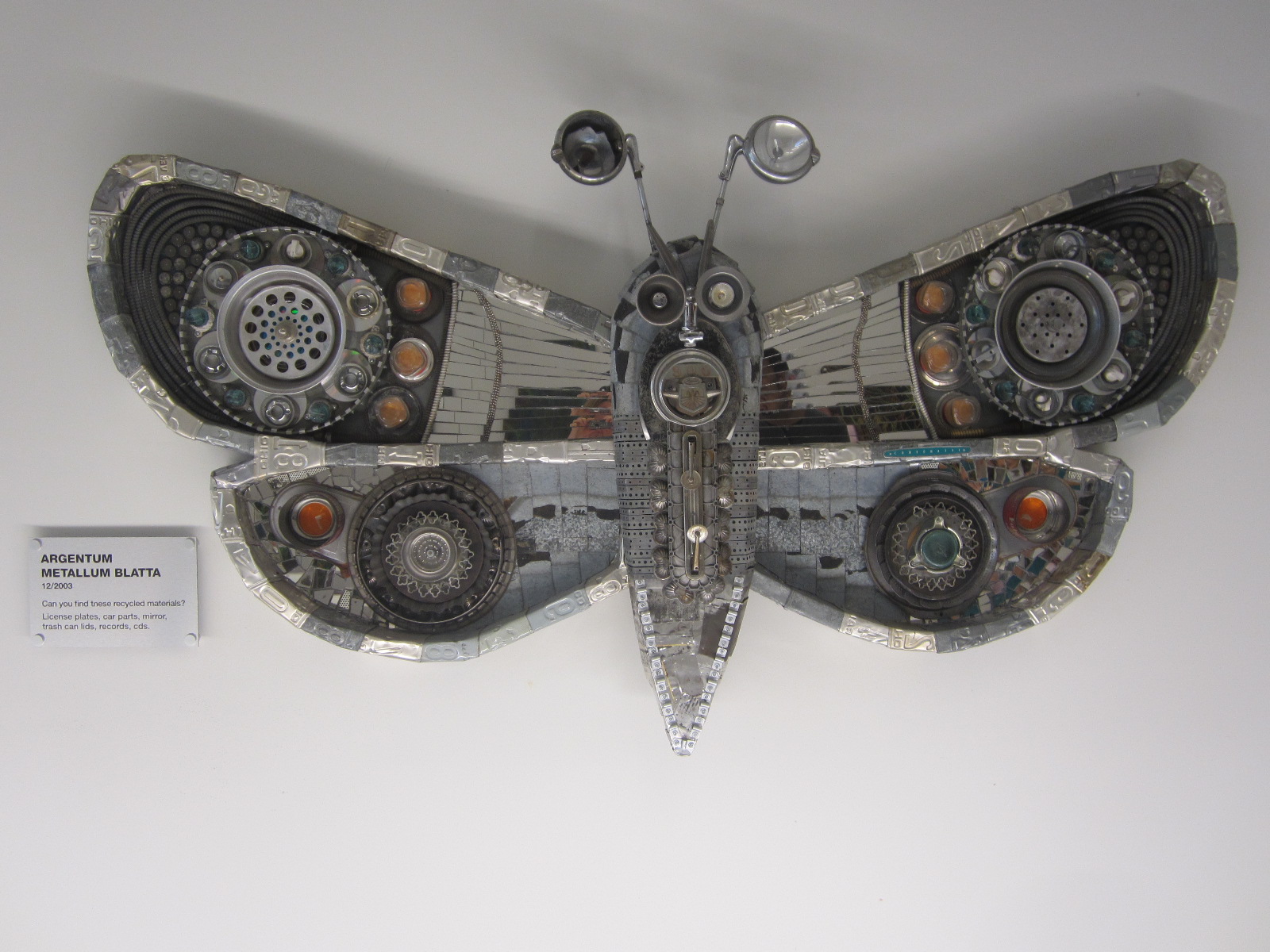 Argentum Metallum Blatta Moth sculpture by Michelle Stitzlein