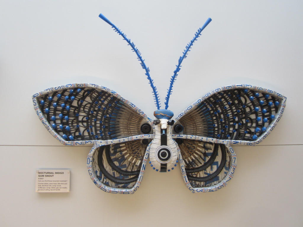 Michelle Stitzlein's Nocturnal Indigo Gum Snout moth sculpture