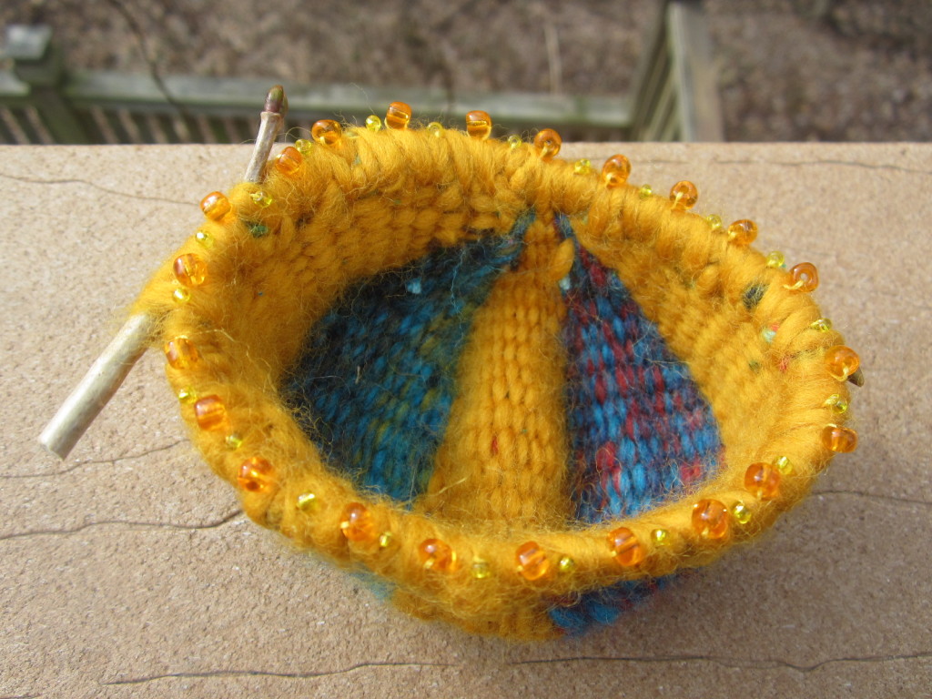 Woven receiving bowl from the top