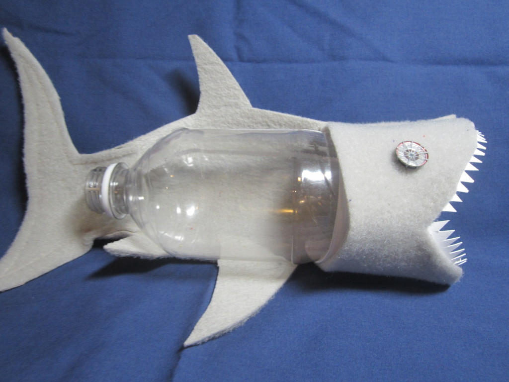 Shark "skin" with empty bottle sticking out