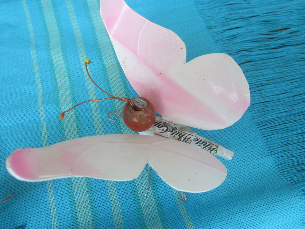 Butterfly from recycled plastic and metal components