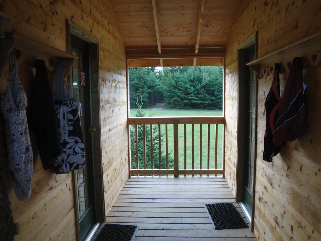 Hallway between the two rooms of the treehouse