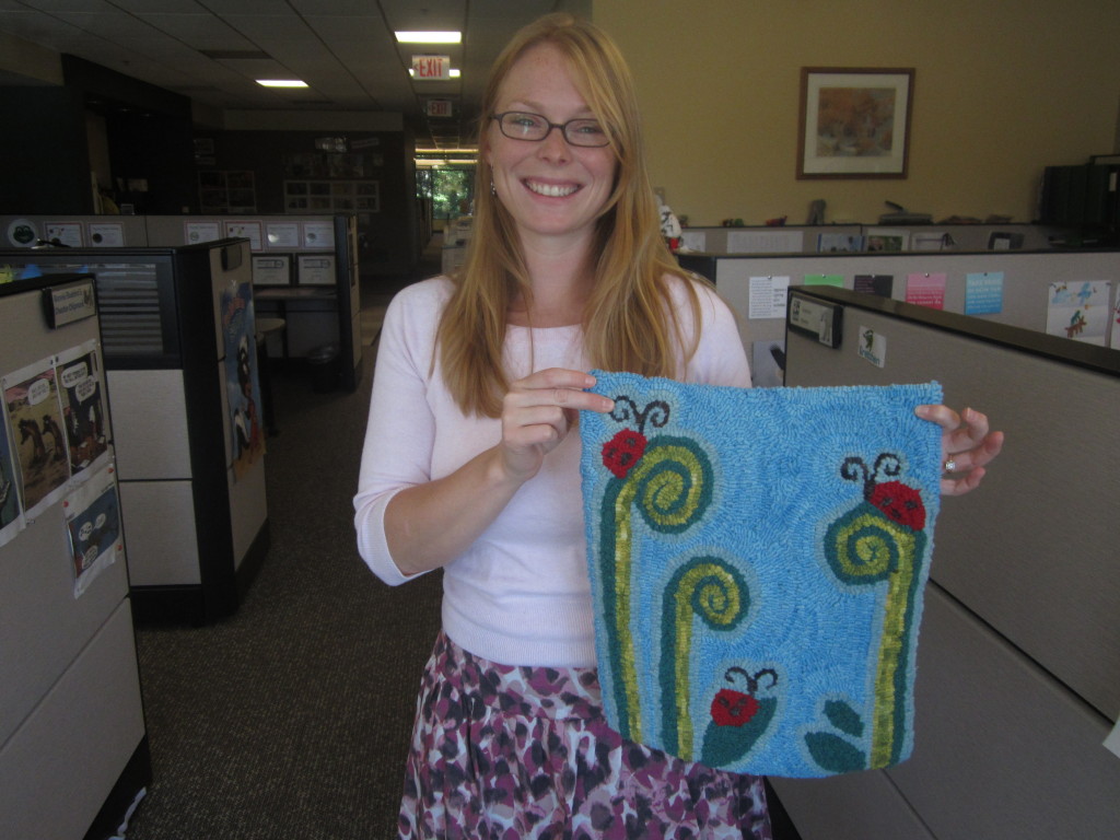 Megan with hooked rug - 2012
