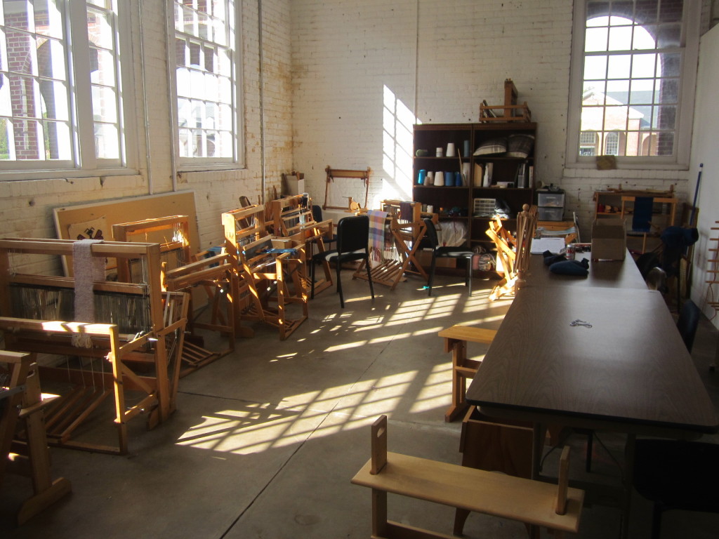 The fiber arts classroom at Workhouse Arts Center