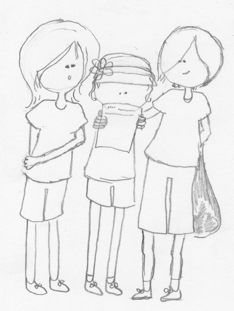 Nora's Sketch - Birthday Guests at the Mall Scavenger Hunt