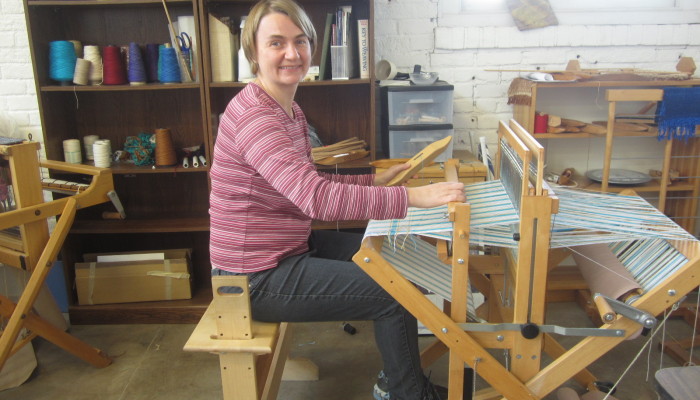 Weaving at the Workhouse Arts Center - so happy