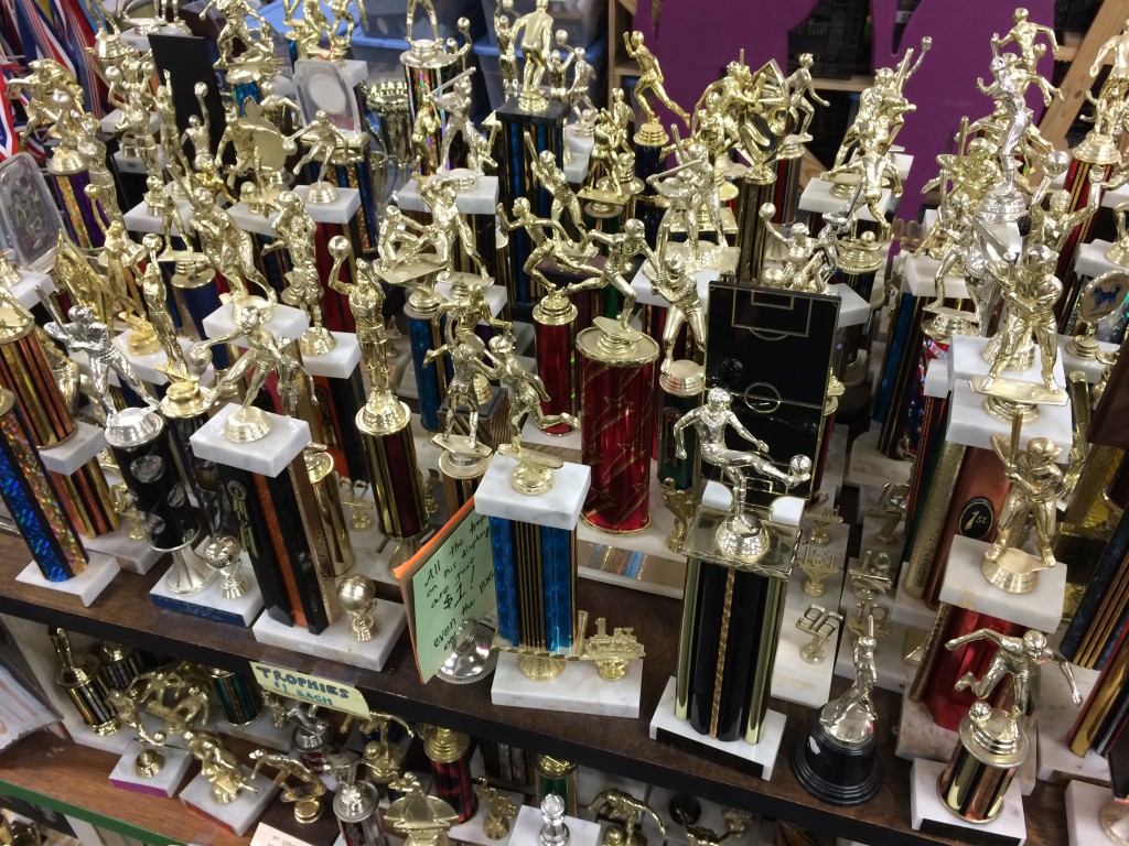Plenty of trophies at the Pittsburgh Center for Creative Reuse