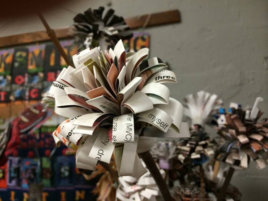 Flower from recycled paper at Pittsburgh Center for Creative Reuse