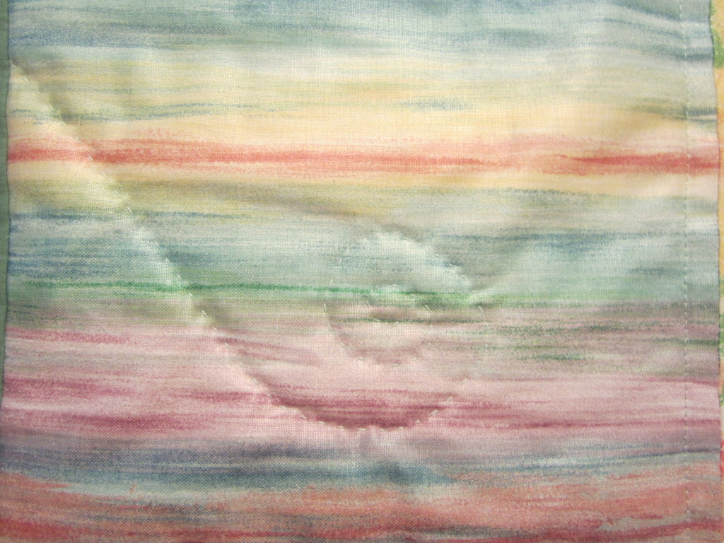 Fiddlehead pattern in Tyler's quilt