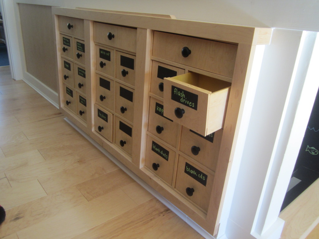 Built-in drawers made by Dale in his home