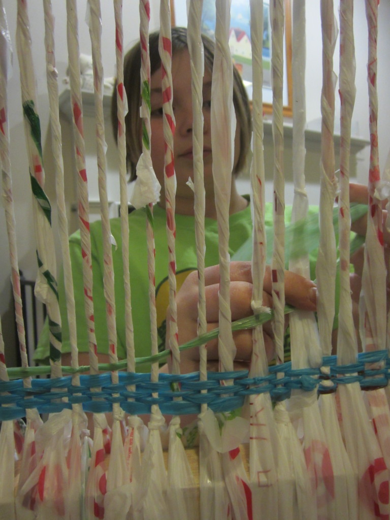 Weaving the bodice of our Trashion Fashion dress