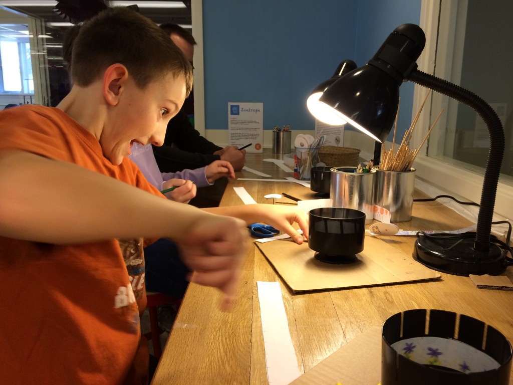 Luke is excited about his zoetrope or device for making simple animation
