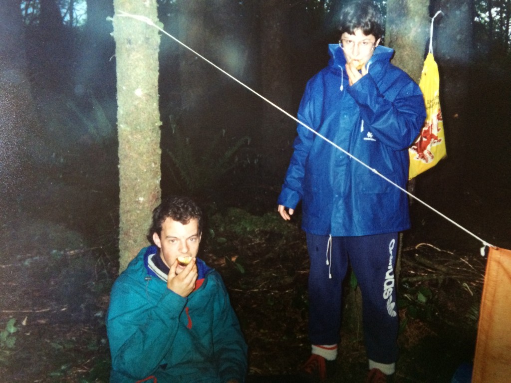 Theron & Sherie, looking tired, West Coast Trail, 1990