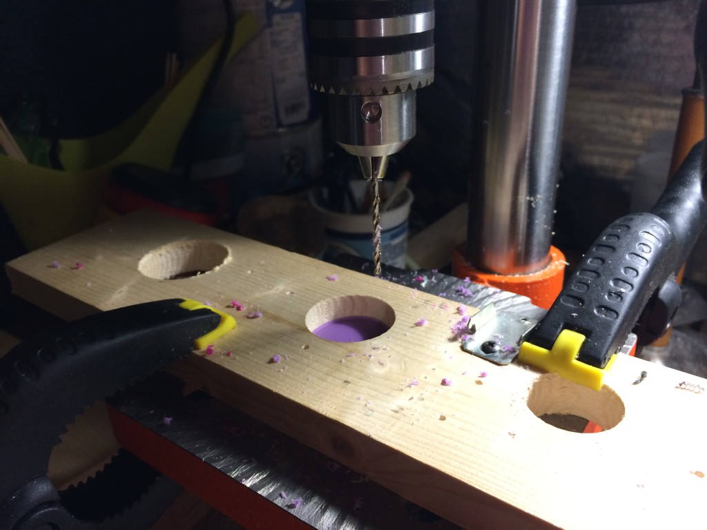 Drilling plastic caps with a drill press - safety set-up