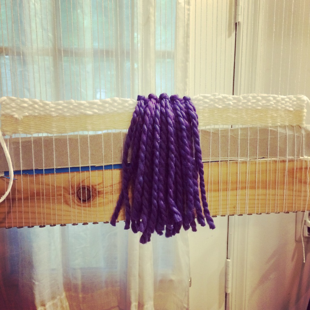 Starting the purple weaving