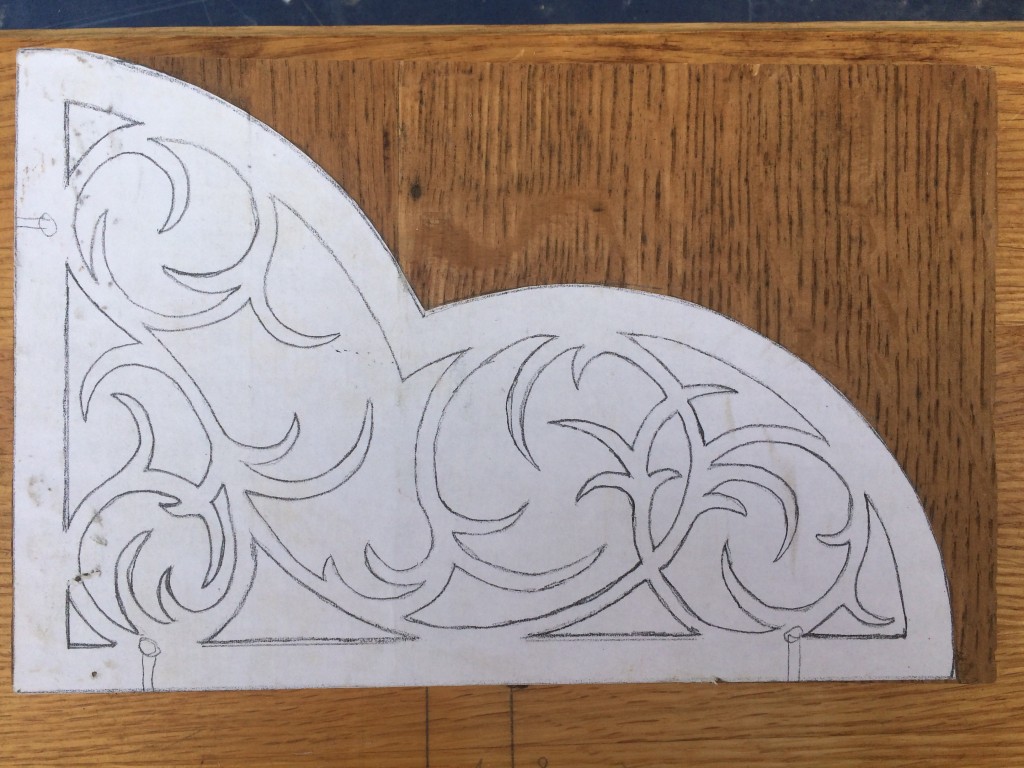 Pattern on wood - designed by Isaiah "Nokey" Fraser