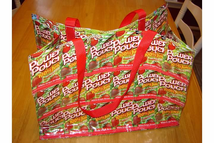 First rectangular juice pouch bag I sewed - June 2006