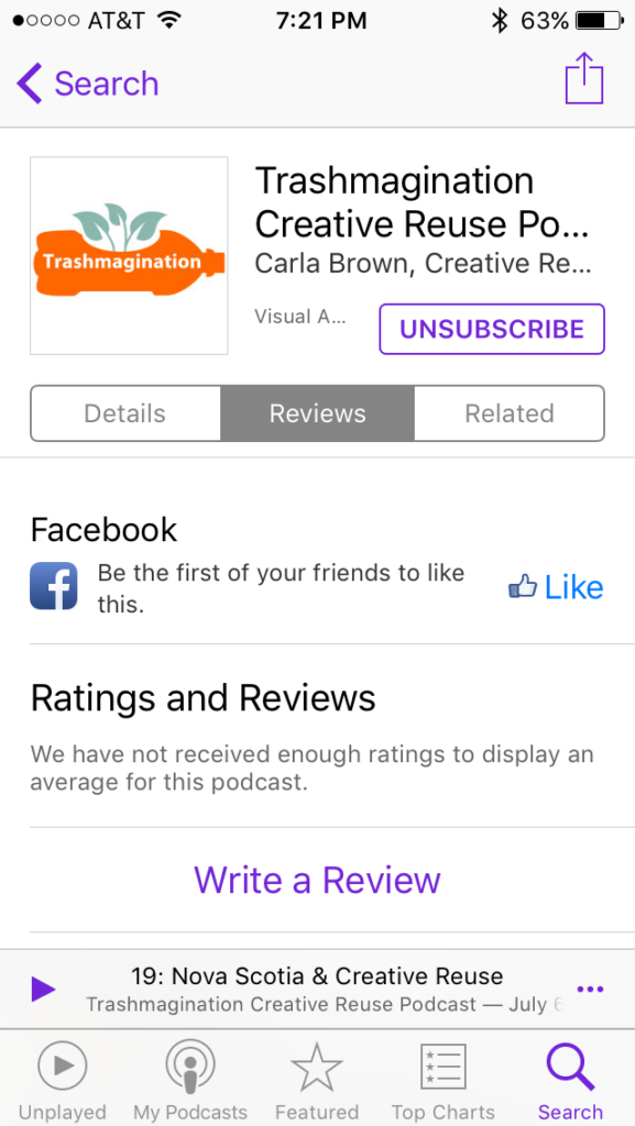 Trashmagination on iTunes - Location of "Write a Review" link