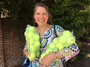 Marna with recycled tennis balls