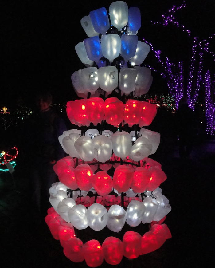 Brookside Garden of Lights - made from recycled milk jugs
