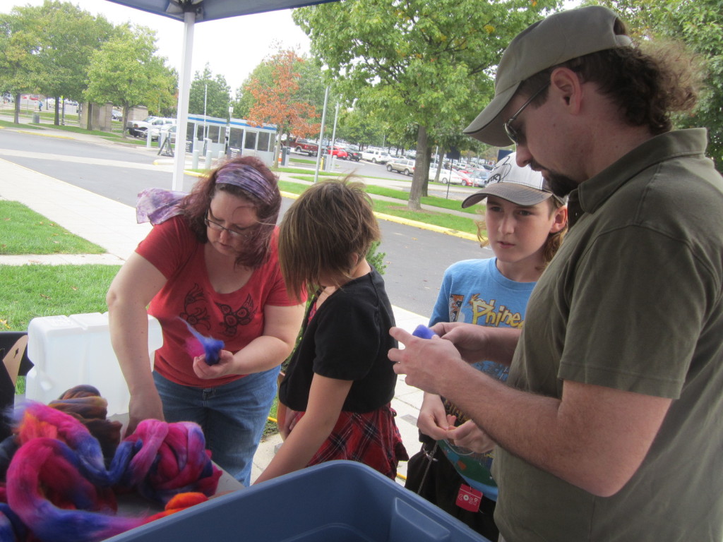 Learning how to make felted soap - Columbus Maker Faire