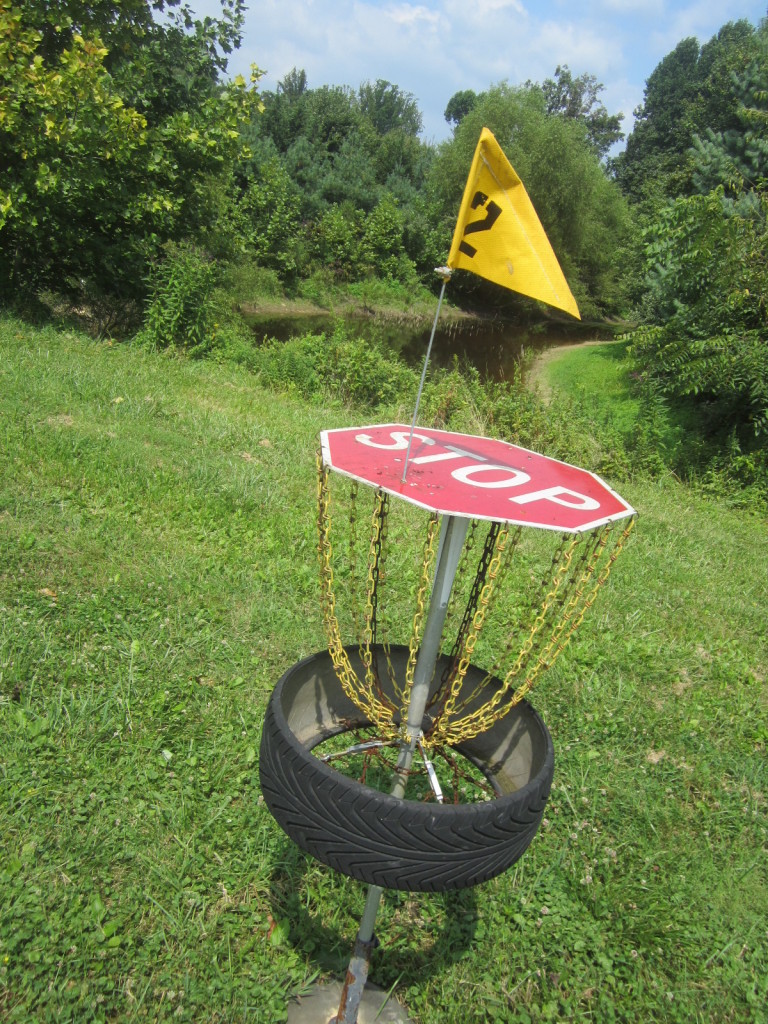 Stop Sign becomes Disc Golf Basket