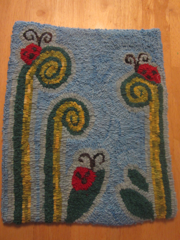 My fiddlehead rug, September 2012