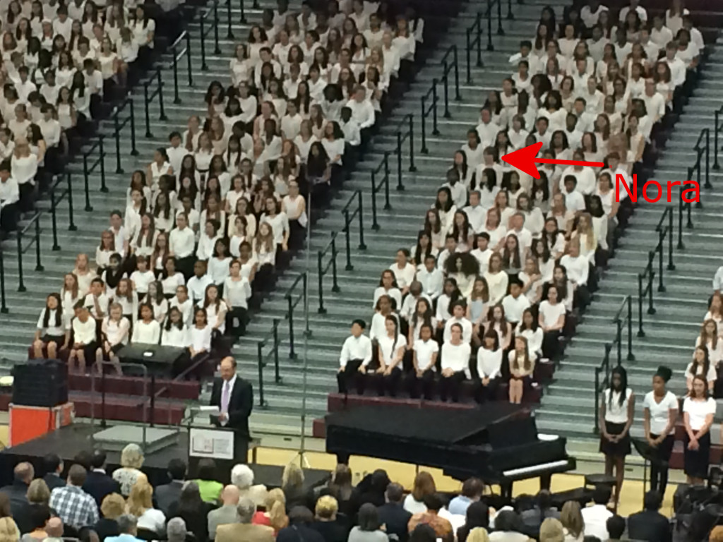 Nora at the All-County Sixth Grade Choral Festival in April 2015