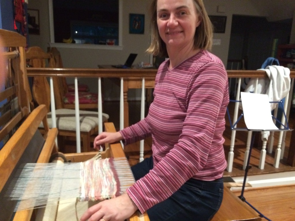 Thrilled to be weaving on my loom for the first time