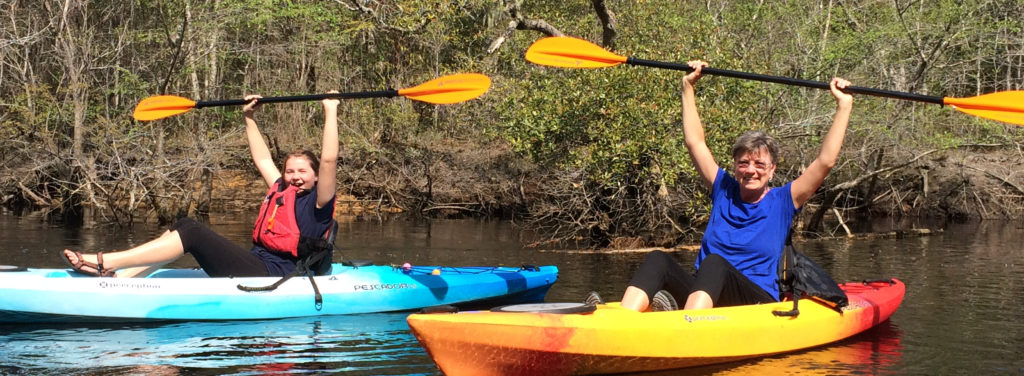 Nora and Nana Kayaking in South Carolina