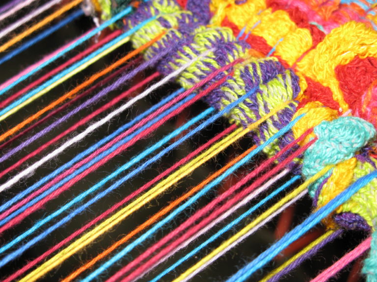 Sock Loops Being Woven at Crazy as a Loom, 2009