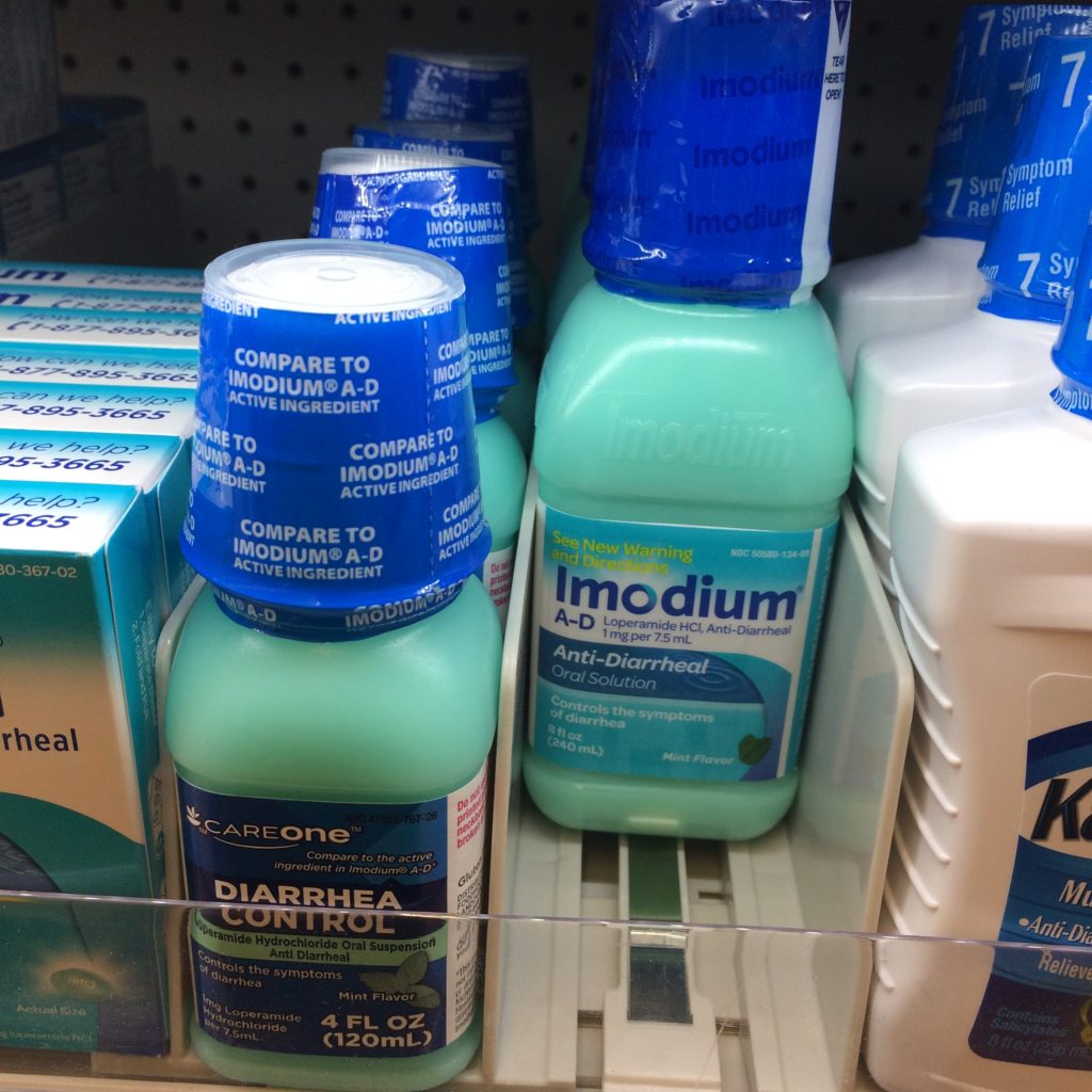 Imodium and similar plastic bottles