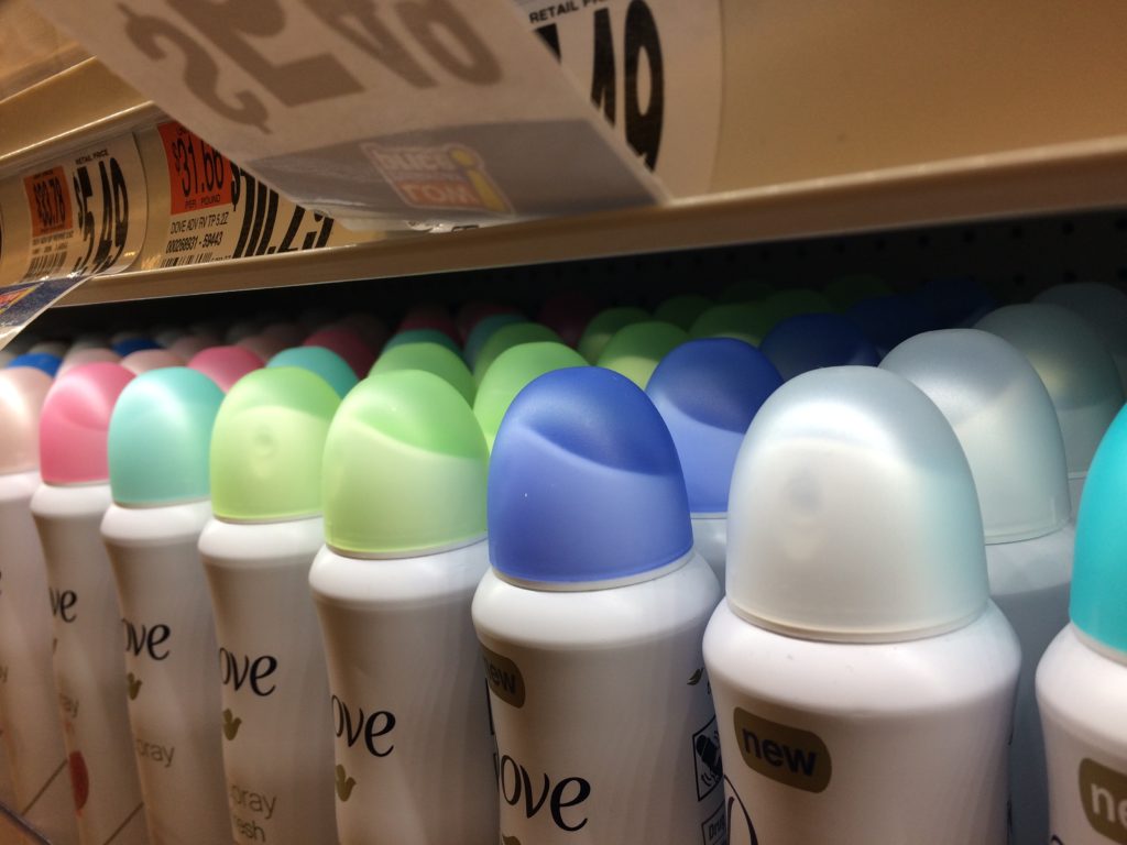 Rounded lids like on these Dove deodorant