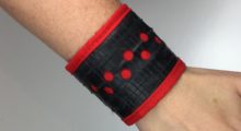 Bracelet or Cuff made from recycled inner tube or bicycle tyre tube by Trashmagination