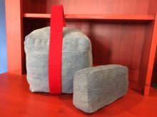 Medicine Ball / Kettle Bell and Yoga Block from Denim Fabric Scraps